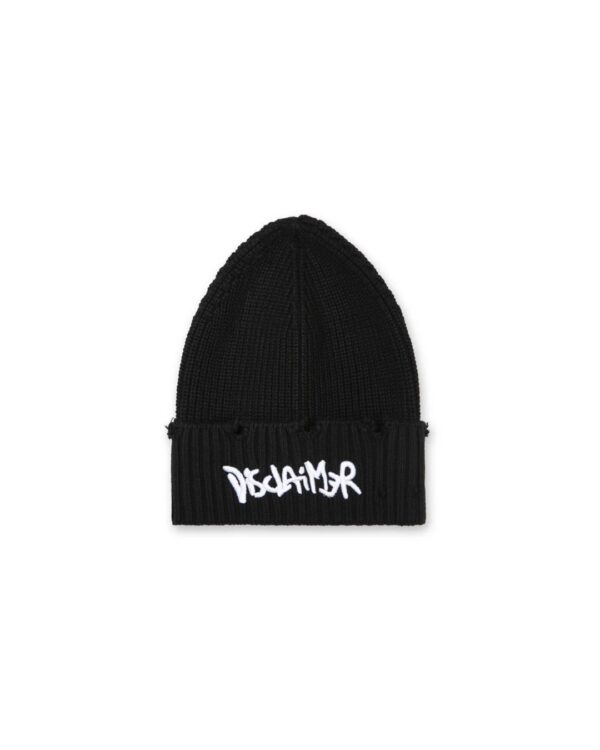 DISCLAIMER Gorro con logo negro